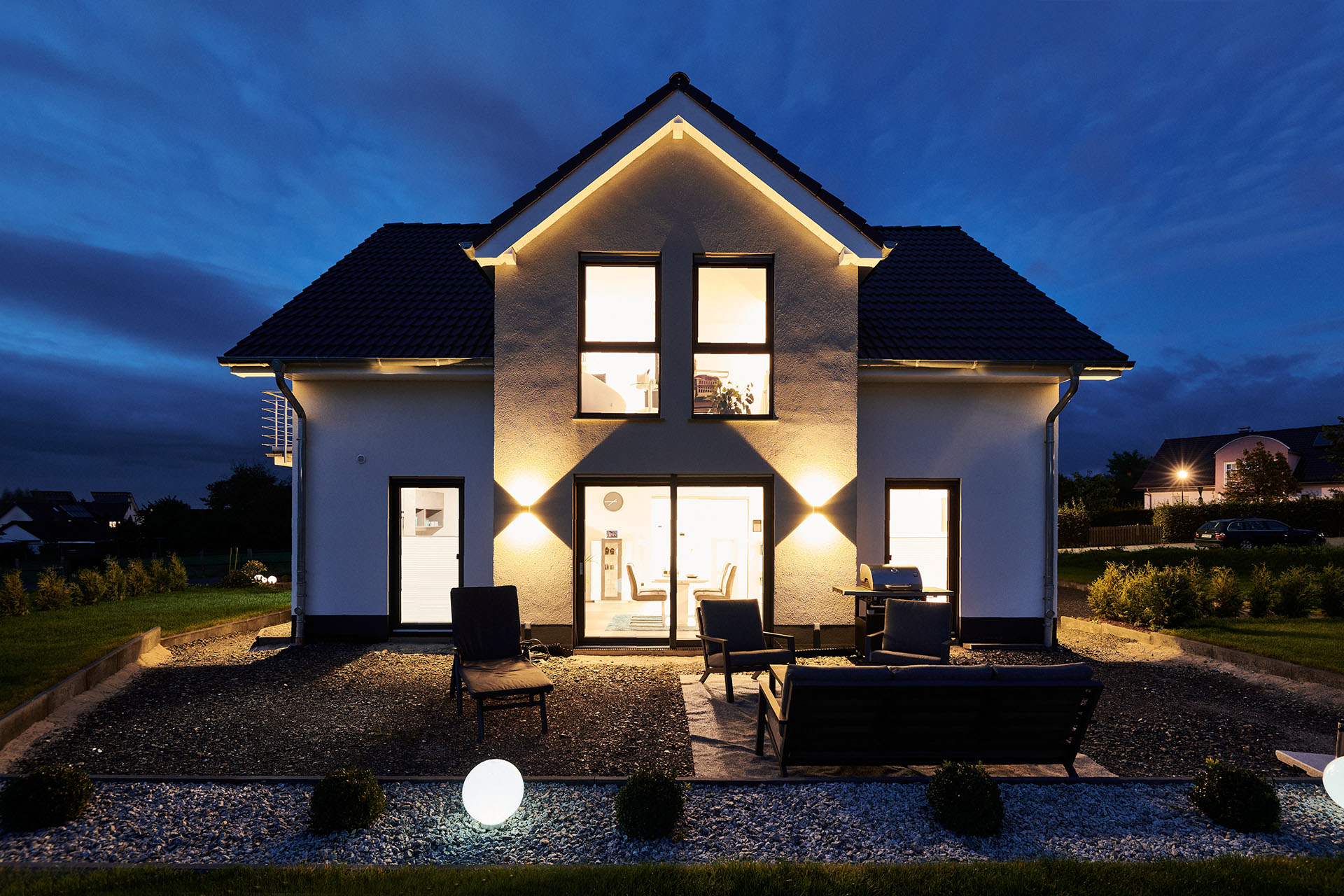 Einfamilienhaus Abendstimmung